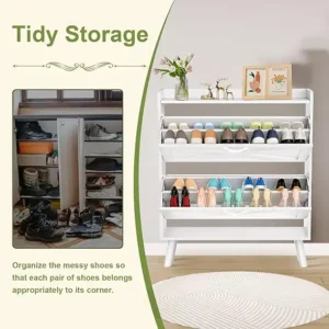 Organizador de zapatos de madera para el hogar
