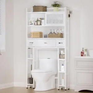 organizador de baño de pino