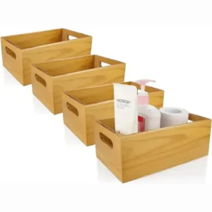 organizador para baño de pino  