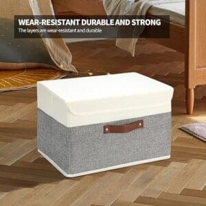 a grey and white storage box