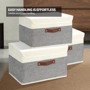 a stack of storage boxes